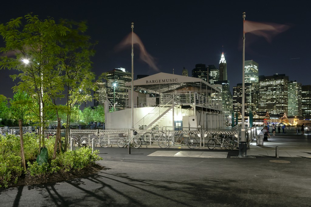 Bargemusic moored at Fulton Ferry Landing